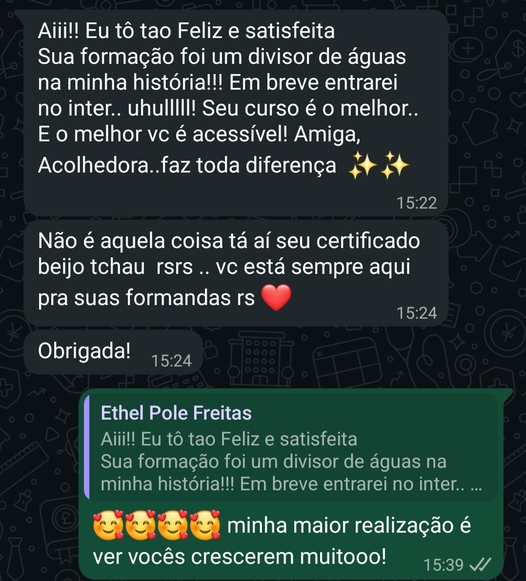 Depoimento de aluna: formação foi um divisor de águas